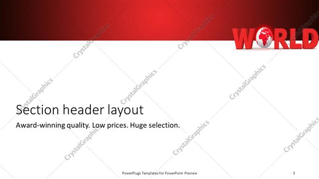Section Header presentation slide layout