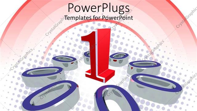  Presentation with leader - 3D rendering of zeros surround distinct red number one