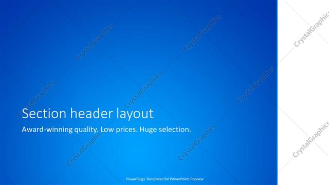 Section Header presentation slide layout