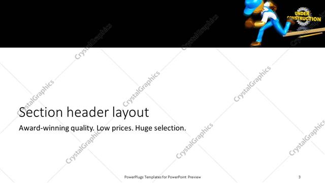 Section Header presentation slide layout