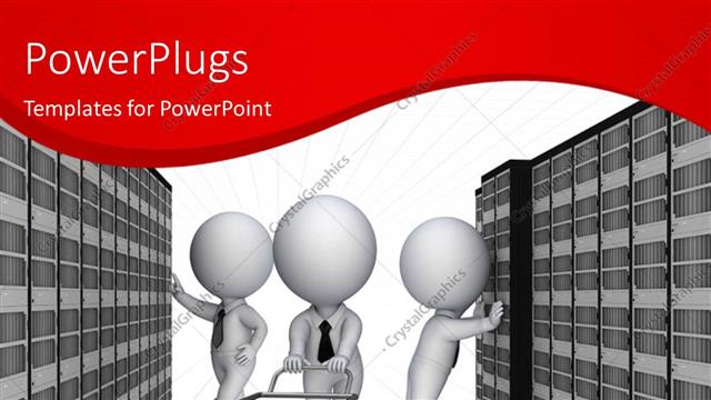  Presentation with technical - 3D team of technical support persons in communication room