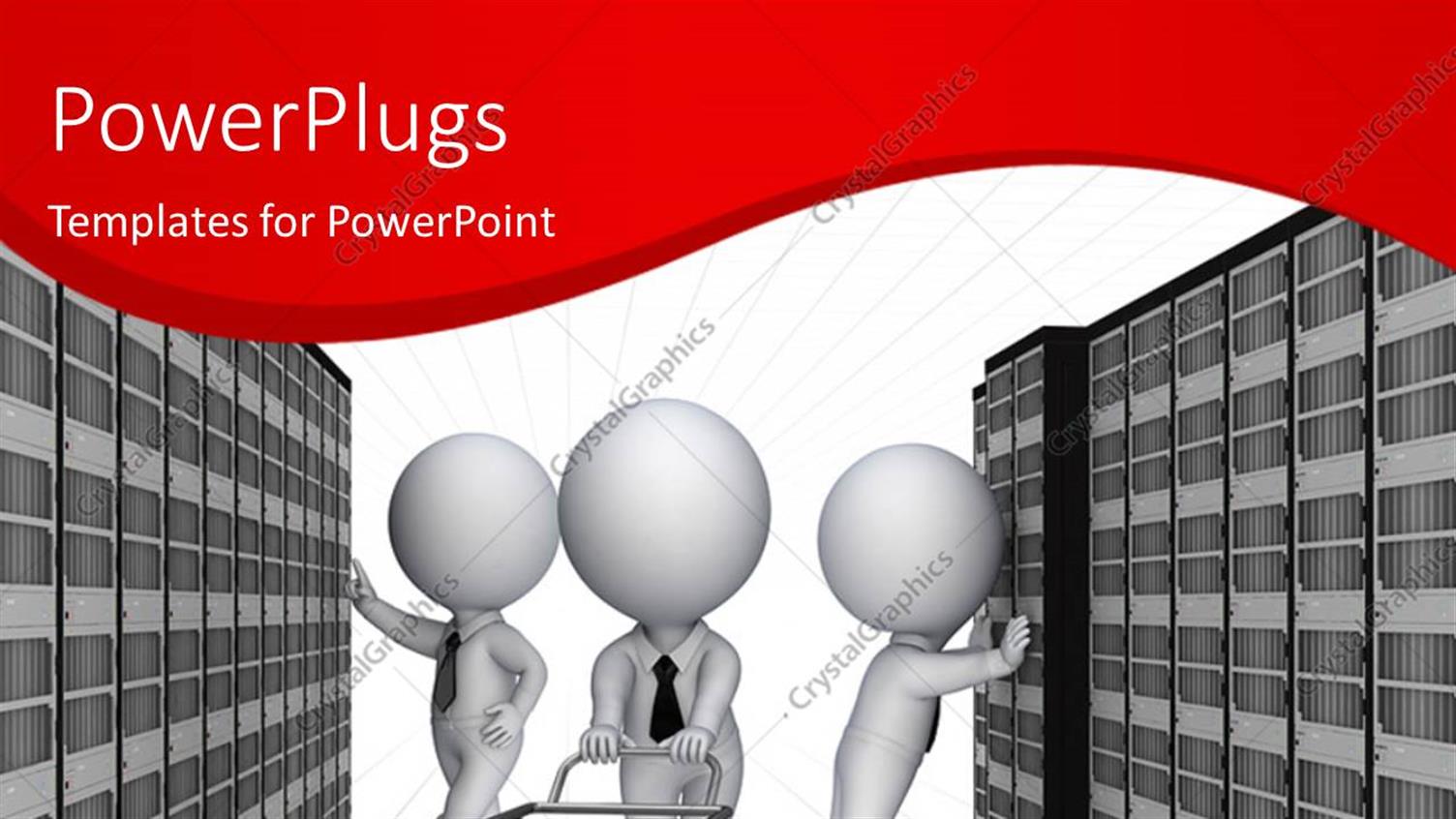 Featuring 3D Team of Technical Support Persons in Communication Room