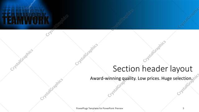 Section Header presentation slide layout