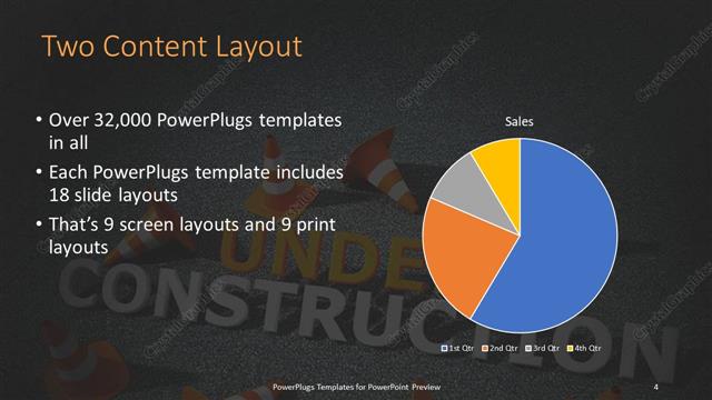 Two Content presentation slide layout