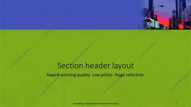 Section Header presentation slide layout