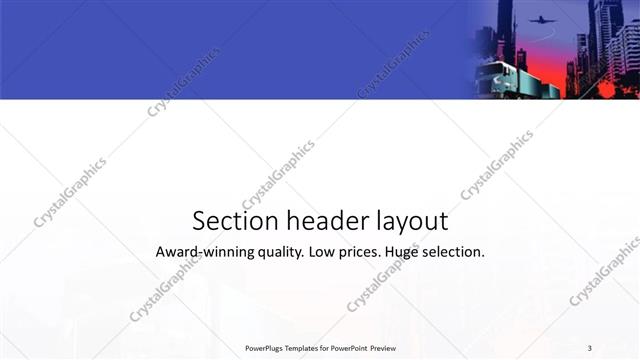 Section Header presentation slide layout