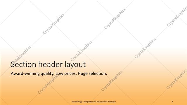 Section Header presentation slide layout
