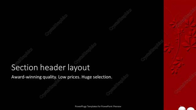 Section Header presentation slide layout