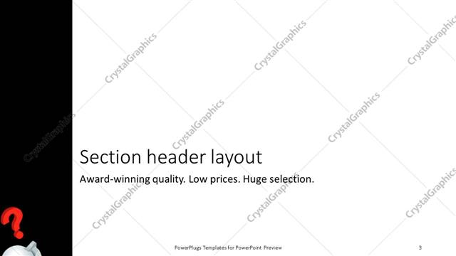 Section Header presentation slide layout
