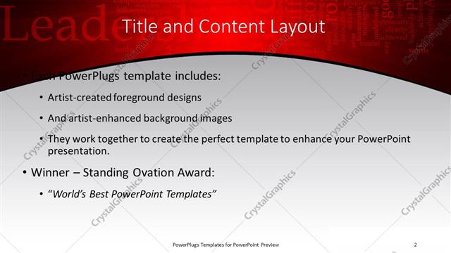 Title and Content presentation slide layout