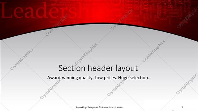 Section Header presentation slide layout