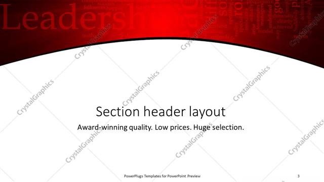 Section Header presentation slide layout