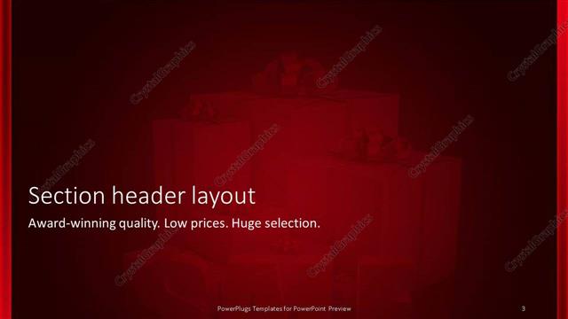 Section Header presentation slide layout