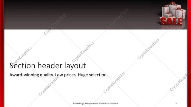 Section Header presentation slide layout