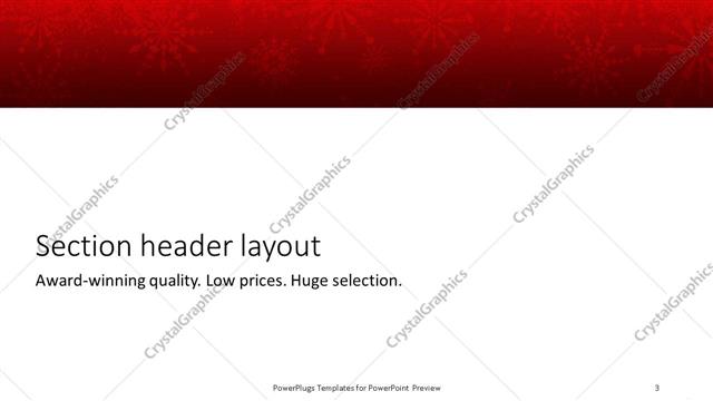 Section Header presentation slide layout