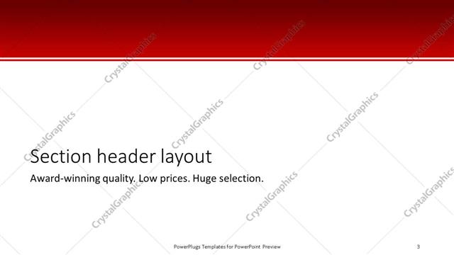 Section Header presentation slide layout