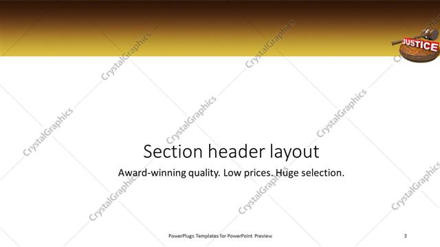 Section Header presentation slide layout