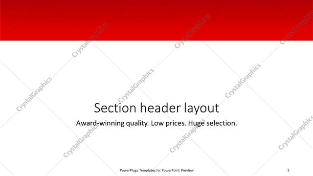 Section Header presentation slide layout