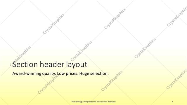 Section Header presentation slide layout