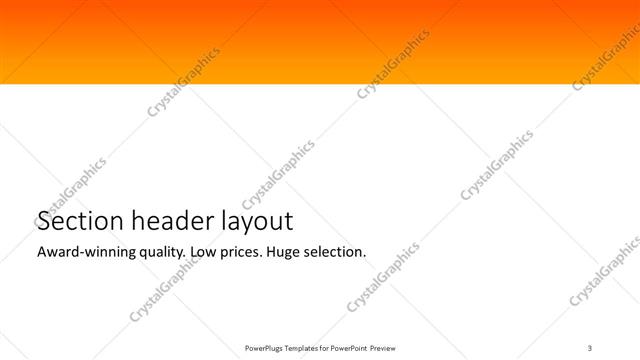 Section Header presentation slide layout