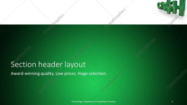 Section Header presentation slide layout