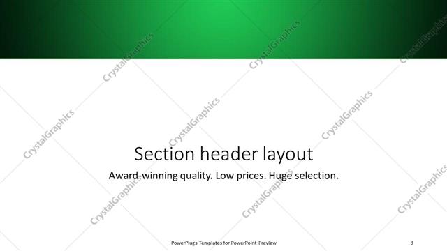 Section Header presentation slide layout