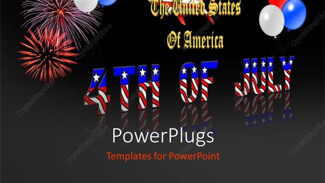  Presentation with independence - 4th July american independence, with balloons and fireworks