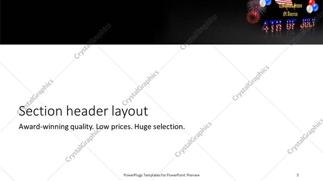 Section Header presentation slide layout