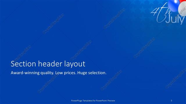 Section Header presentation slide layout
