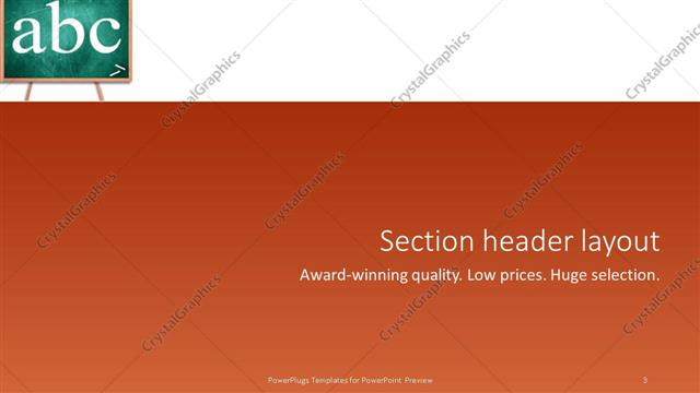 Section Header presentation slide layout
