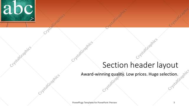 Section Header presentation slide layout
