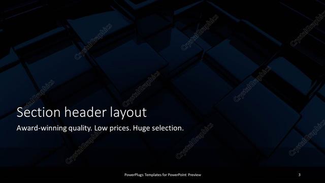 Section Header presentation slide layout