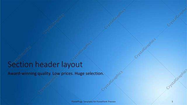 Section Header presentation slide layout