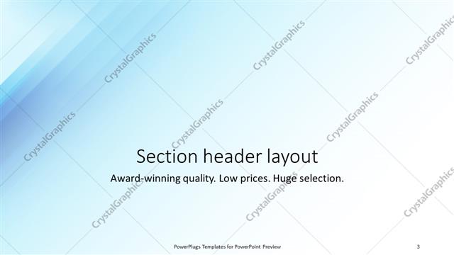 Section Header presentation slide layout