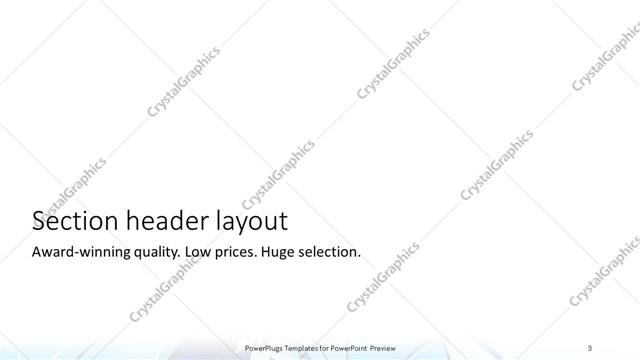 Section Header presentation slide layout