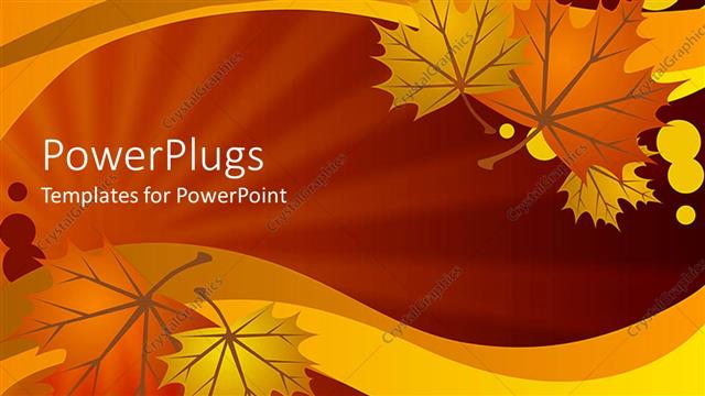  Presentation with abstract leaves - Abstract autumn leaves on warm background