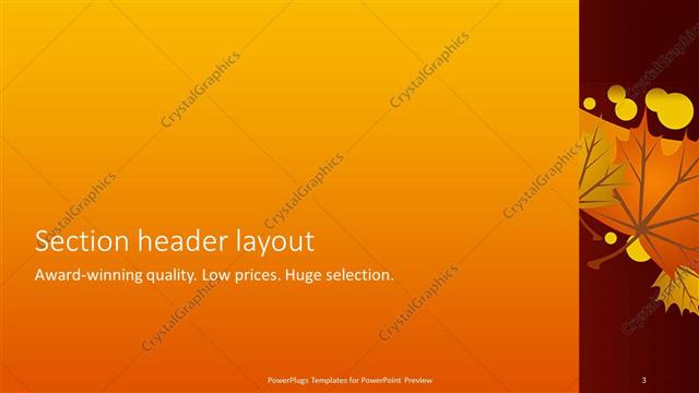 Section Header presentation slide layout