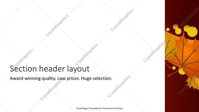 Section Header presentation slide layout