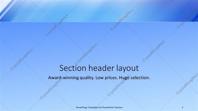 Section Header presentation slide layout