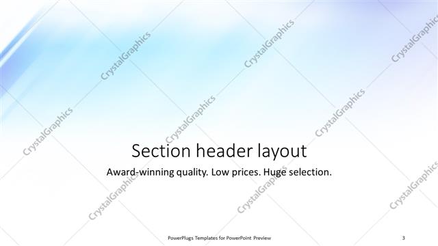 Section Header presentation slide layout