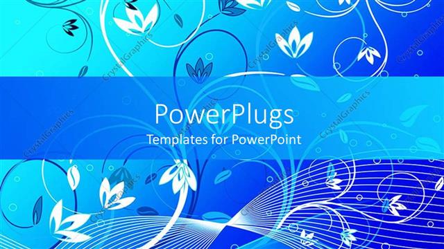  Presentation with blue floral - Abstract background of a blue and white floral design