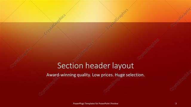 Section Header presentation slide layout