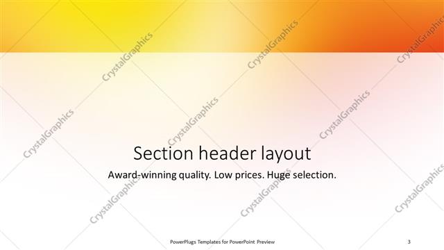 Section Header presentation slide layout