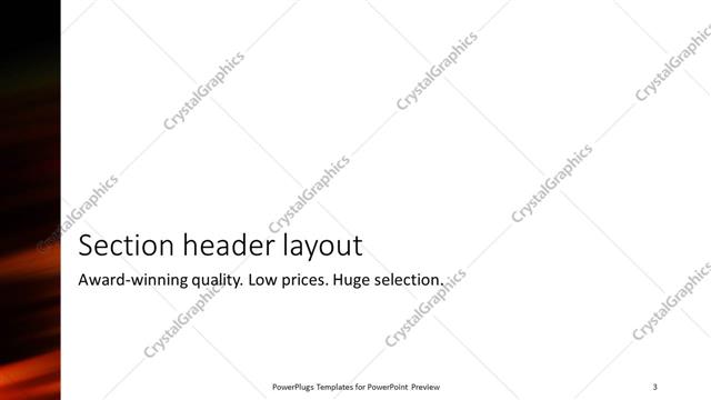 Section Header presentation slide layout