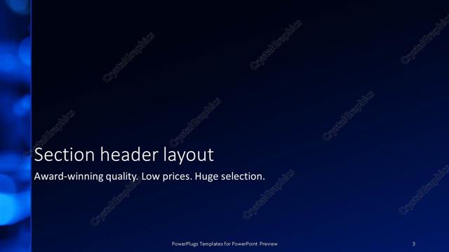 Section Header presentation slide layout