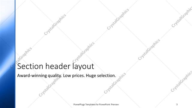 Section Header presentation slide layout