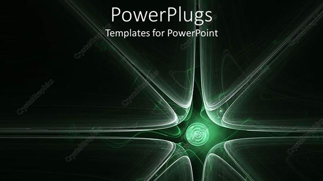  Presentation with green star - Abstract background with green spiral and sunburst
