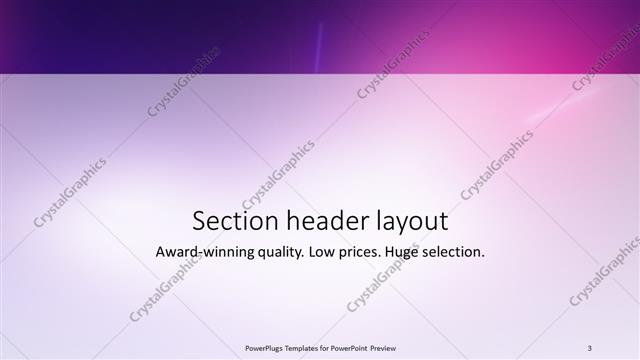 Section Header presentation slide layout