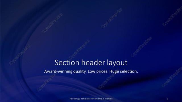 Section Header presentation slide layout