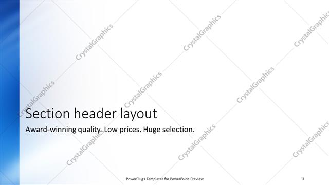 Section Header presentation slide layout
